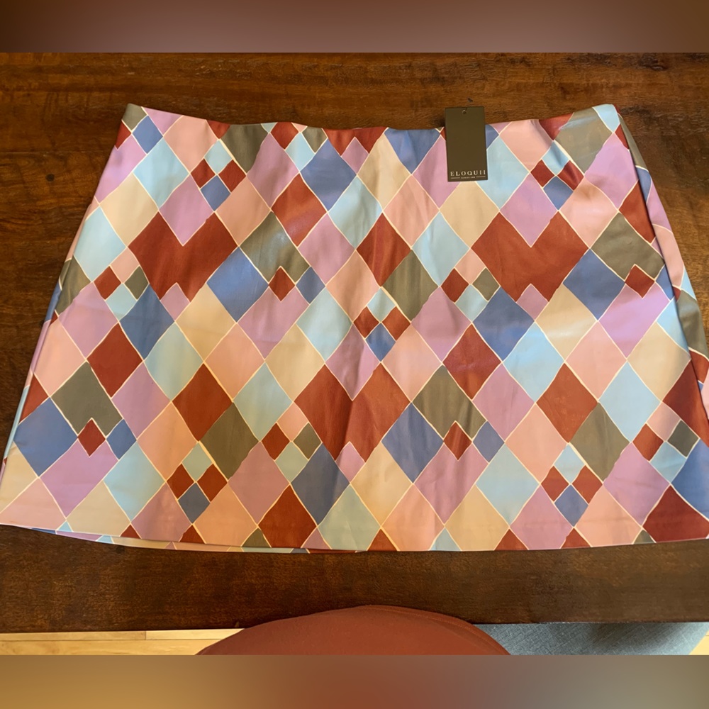 Eloquii printed vegan leather skirt size 22 NWT